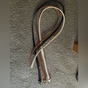NWT 3 Pack-Women’s Belts. Cream-Brown-Black. Fully adjustable design. 39” long.